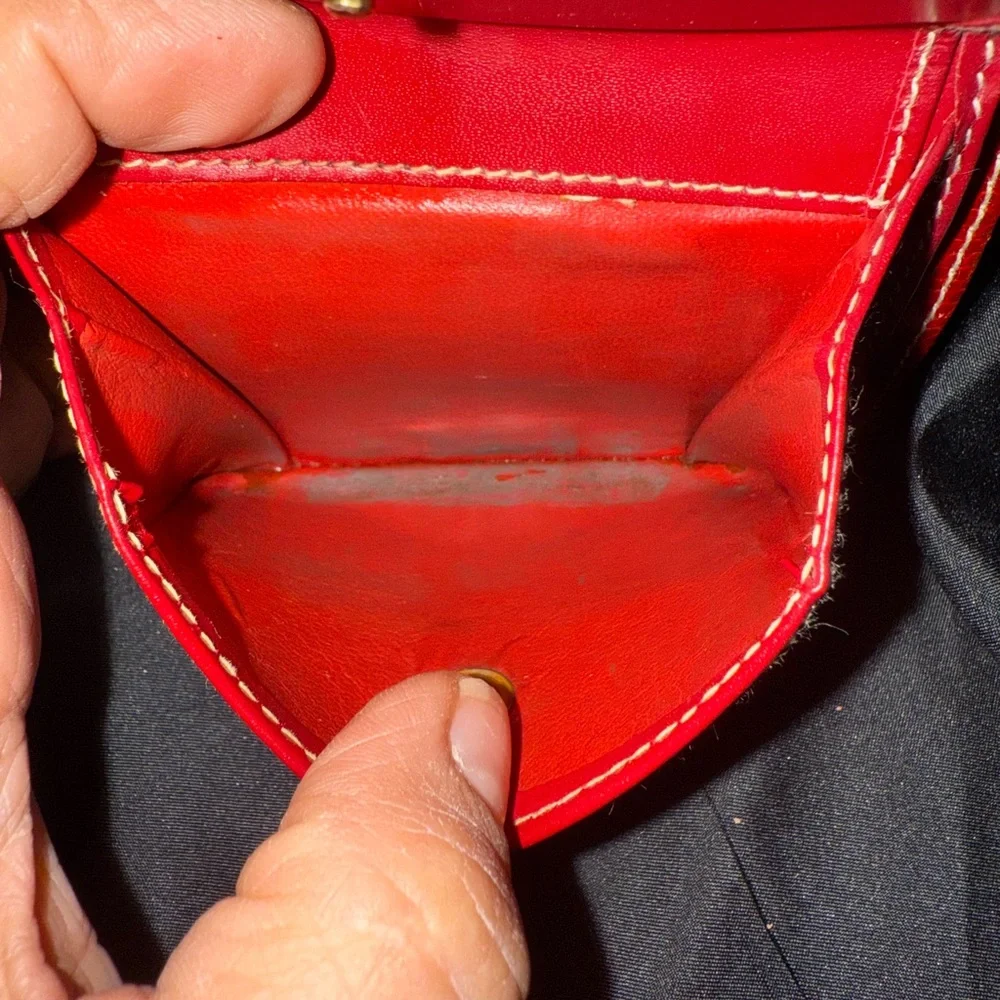 Lancel 90S Leather Distressed Wallet Vintage - Picture 11 of 16